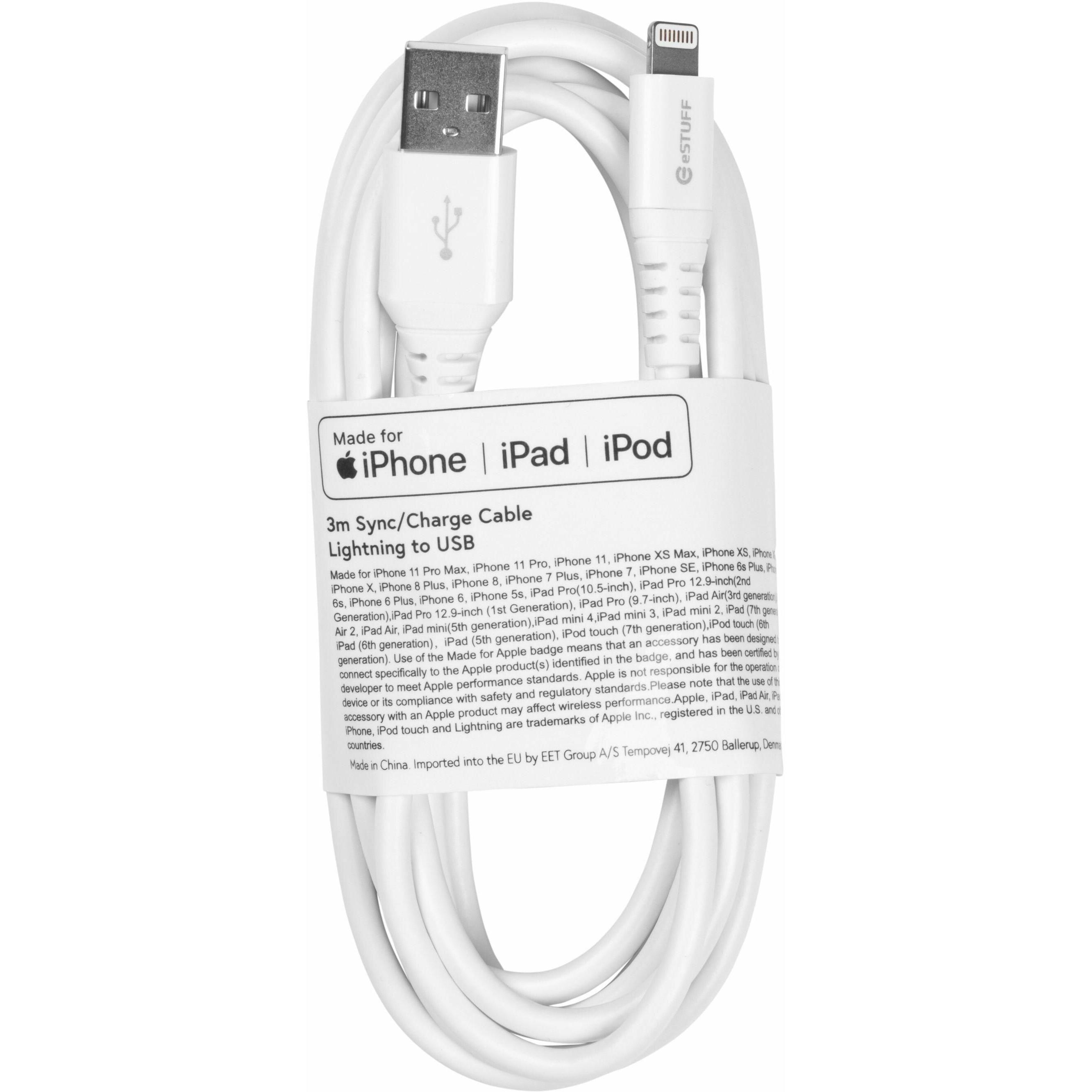 Thumbnail - eSTUFF ES601301-BULK Lightning-Kabel (3 m, USB 2.0), USB Kabel