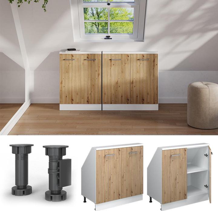 Produktbild Vichy Dachschrägenschrank Rion, Artisan Eiche/Weiss/Weiss, mit 2 Türen (46 x 46 x 81.60 cm)