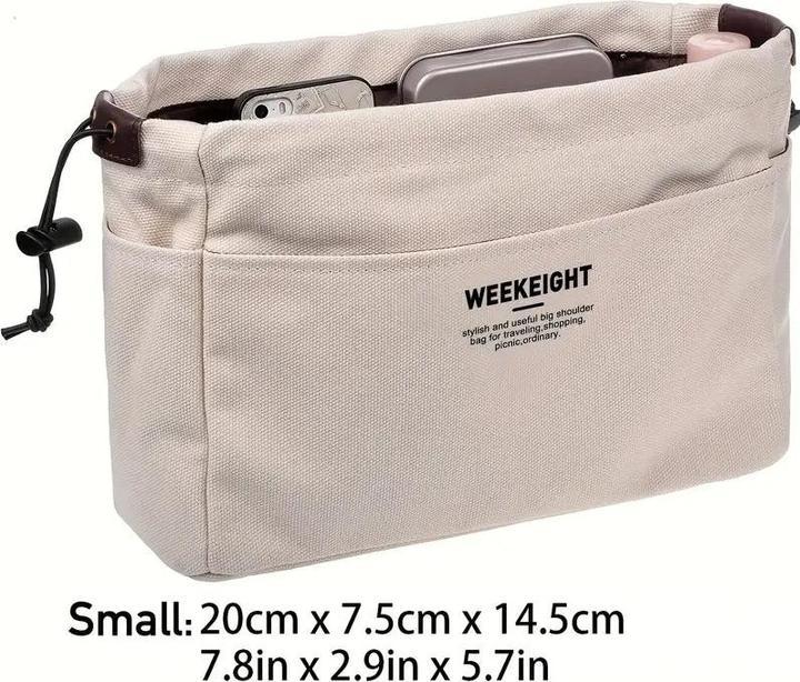 Actual product image Only-Bags.Store Minimalist casual storage organiser, versatile drawstring insert pouch for tote