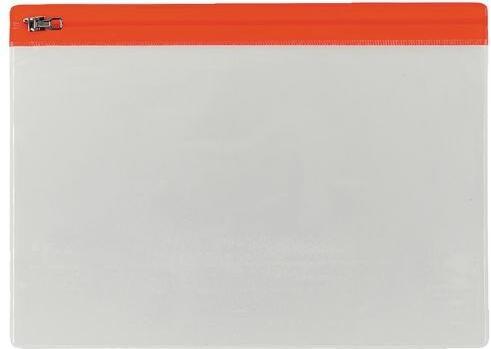 Office Depot Reissverschlusstaschen A5 Transparent, Rot (A5, 5 x)