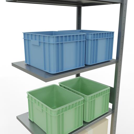 Immagine prodotto Schulte Lagertechnik MULTIplus150 sistema di alloggiamento aggiuntivo senza bulloni con bulloni di lunghezza