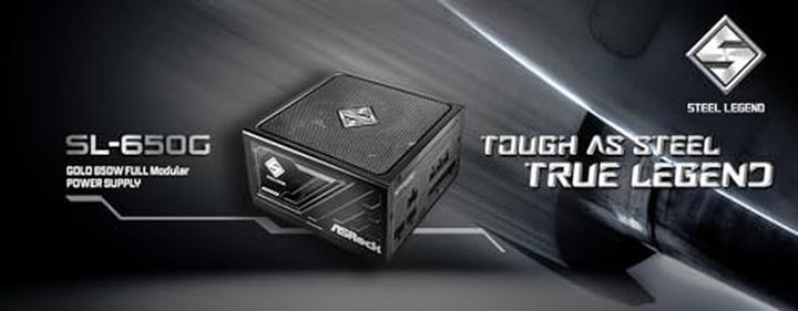 Actual product image AsRock Steel Legend power supply 650W 80+ Gold (650 W)