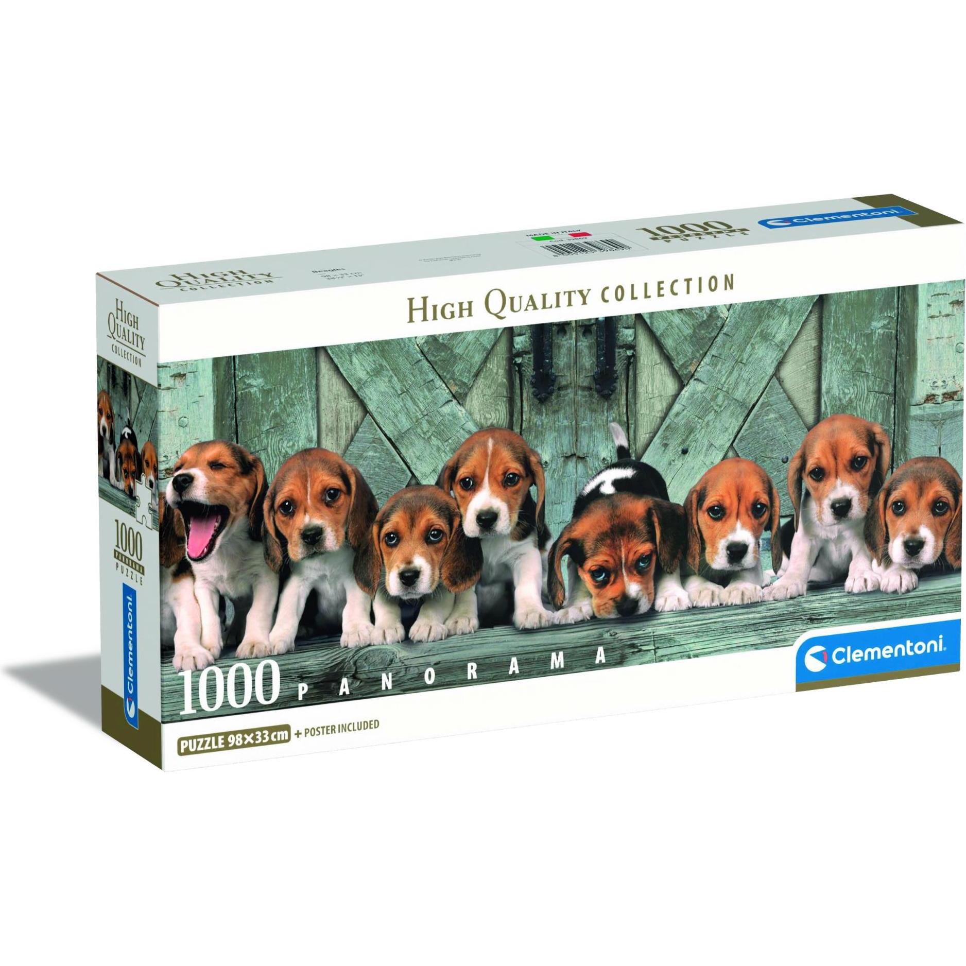 Clementoni Puzzel 1000 Panorama Beagles (1000 Teile)