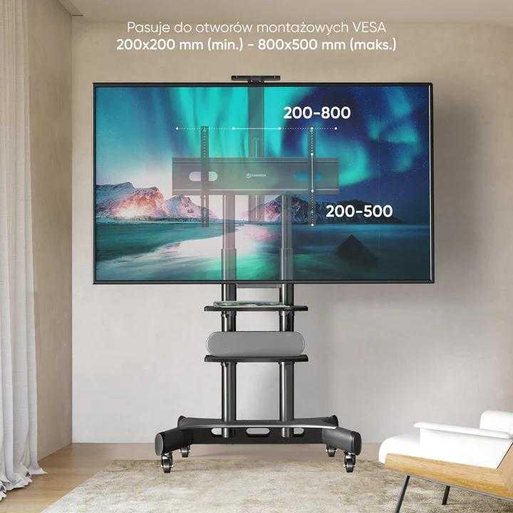 Produktbild Onkron TV mobile stand for 50 - 83" with shelves, height adjustable, black (105.90 kg, 50" - 86")