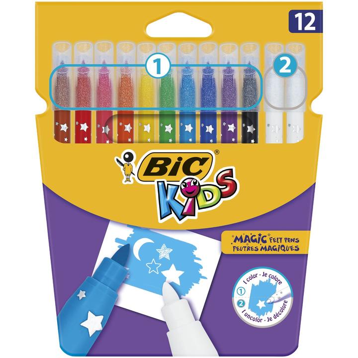 Actual product image Bic Magic fibre-tip pens ® KIDS MAGIC, 0.8 mm, 10 colours assorted, case of 12 pieces (12 x)