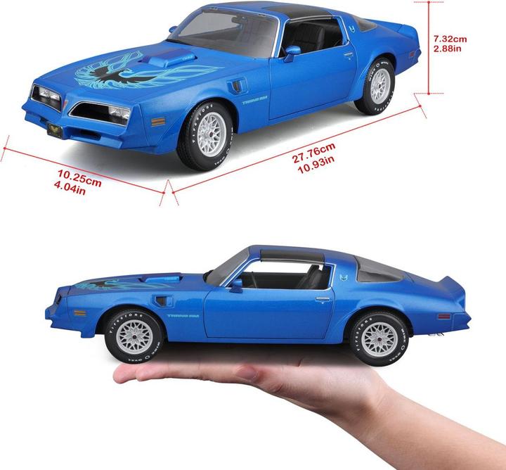 Actual product image Maisto Pontiac Firebird Trans Am 1978 1/18 blue
