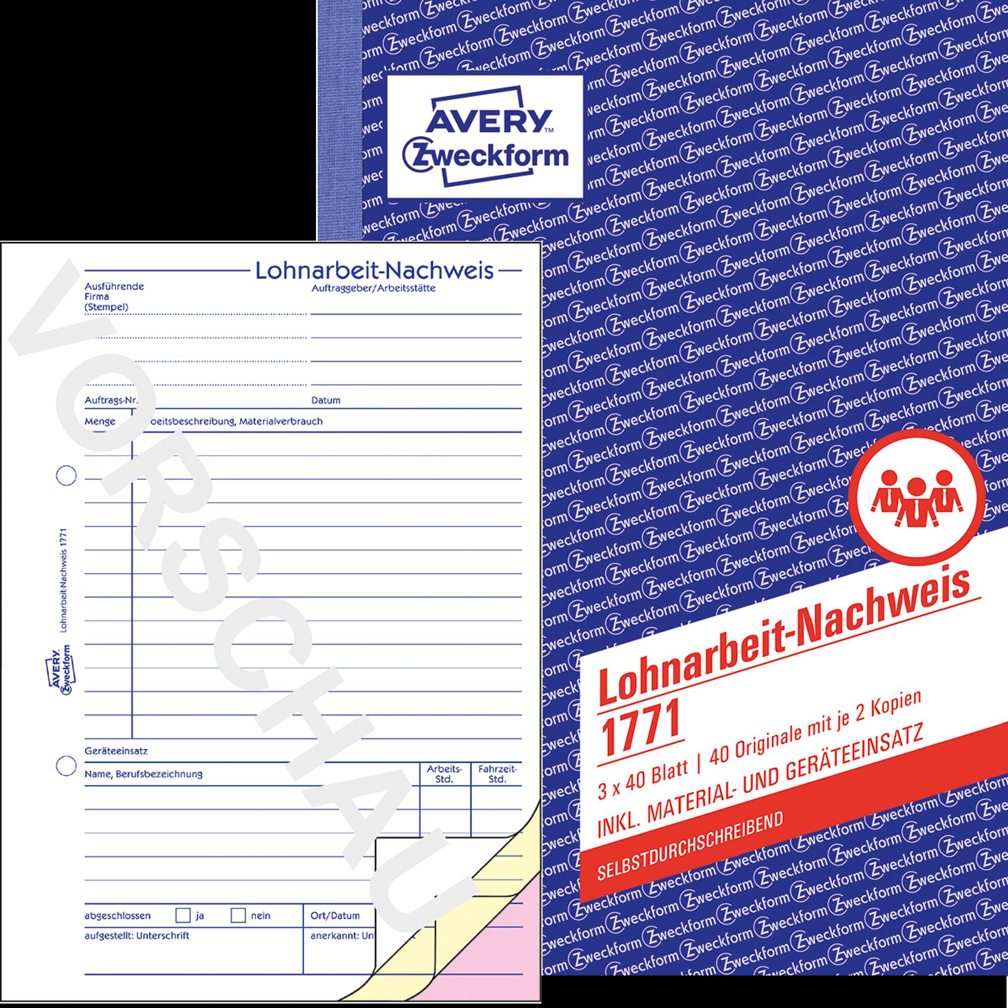 Avery, Formular, Lohnarbeit-Nachweis (40 x)