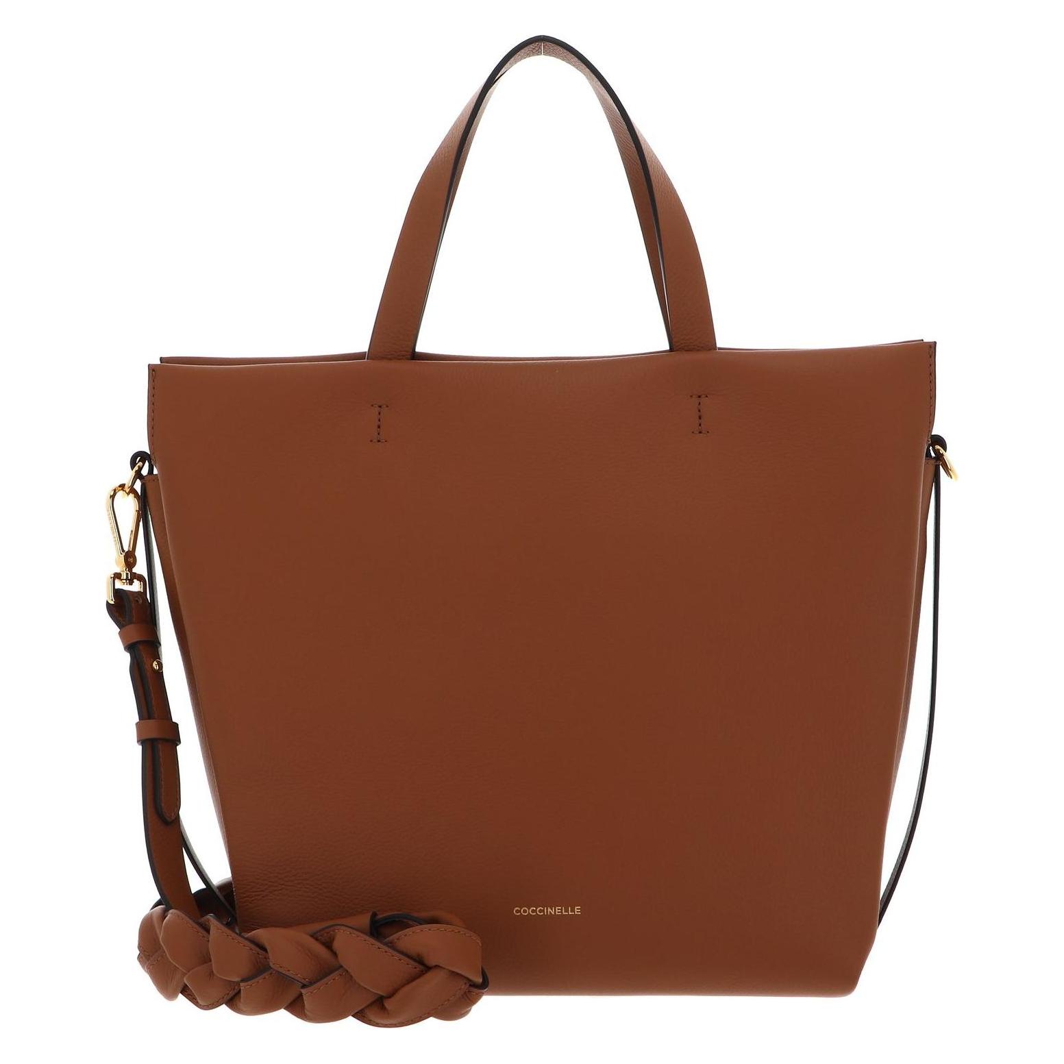 Coccinelle, Damen, Handtasche, Boheme Grana Double Handbag Double Grainy Leather, Schwarz, Braun