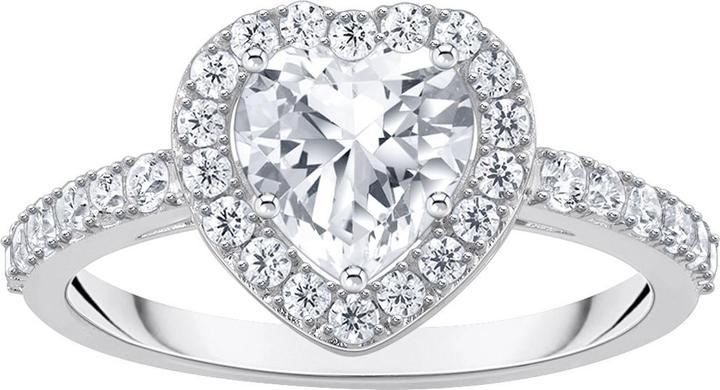 Produktbild Thomas Sabo Halo-Ring mit weissem Stein in Herzform (52, 925 Silber)