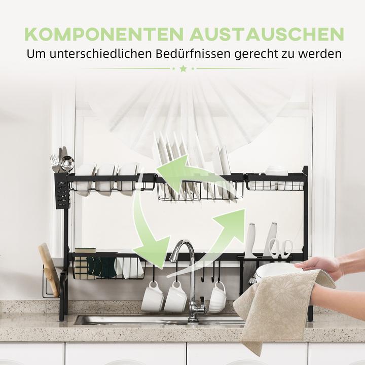 Actual product image Homcom Abtropfgestell mit Haken und mehreren Ablageflächen