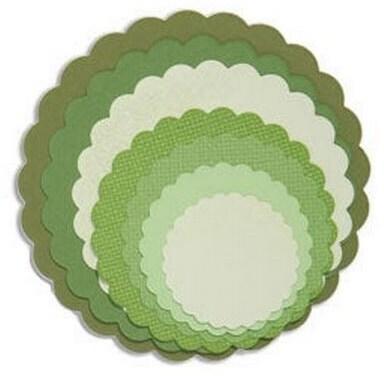 Sizzix Framelits punching templates set circles scallop, 8 pieces