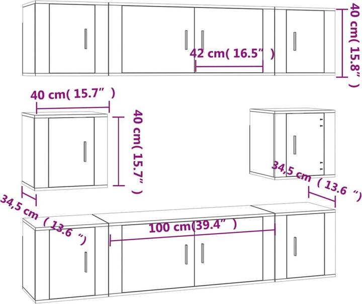 Produktbild vidaXL TV-Schrank-Set