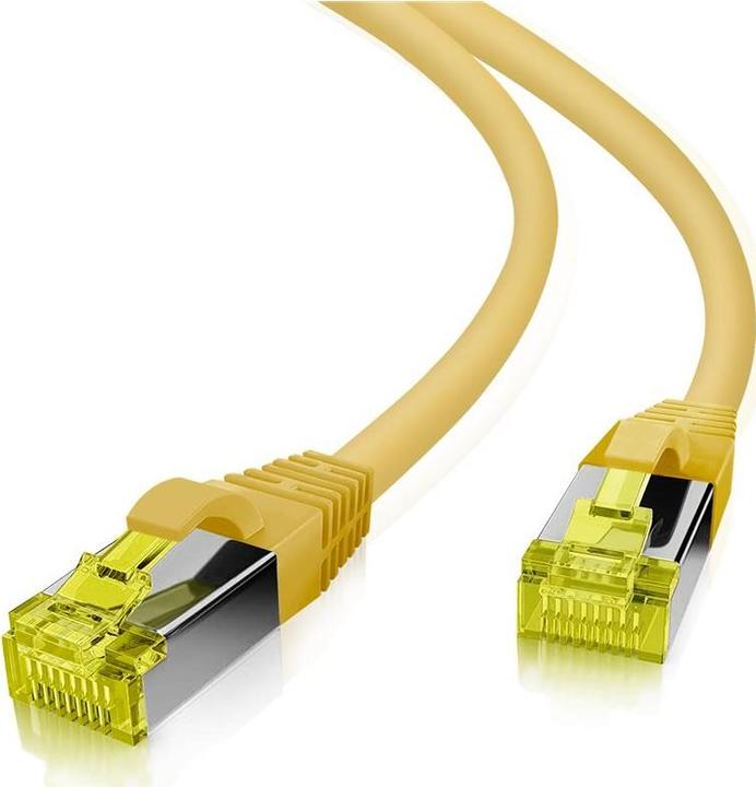 Productafbeelding Helos GRS gecertificeerde Cat 6a patchkabel met Cat 7 ruwe kabel TPE geel 3,0m (S/FTP, CAT7, 3 m)