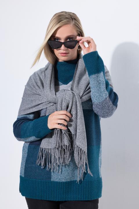 Image du produit Ulla Popken Écharpe plissée de couleur chinée avec des franges