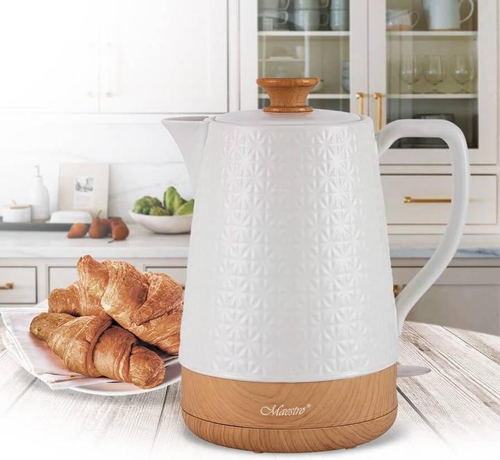 Actual product image Maestro MR-076 Wasserkocher 1 8 l 1800 W Weiss Holz (1.80 l)