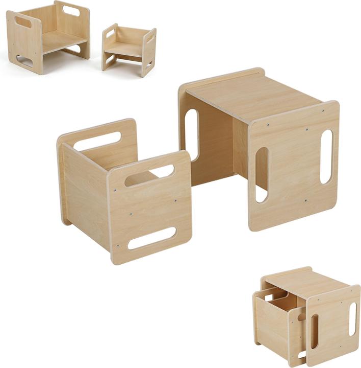 Relaxdays Tisch + Hocker (Dinette per bambini)