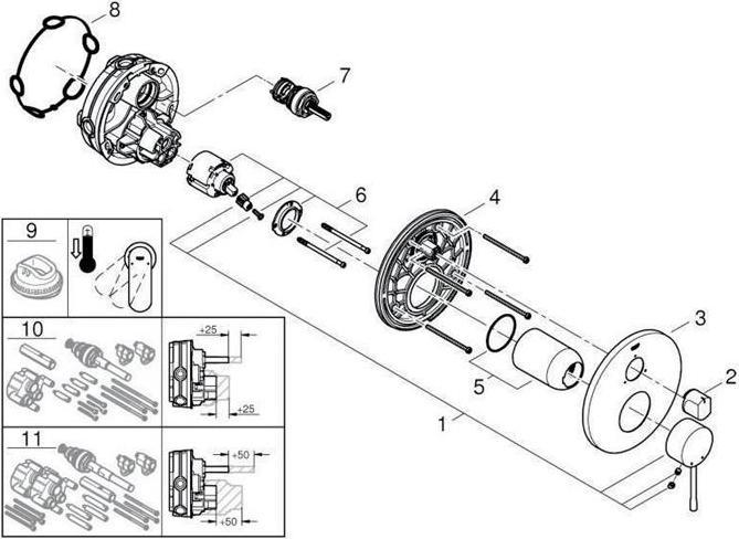 Actual product image Grohe Single-lever mixer ESSENCE FMS f Rapido SmartBox (35600) supersteel