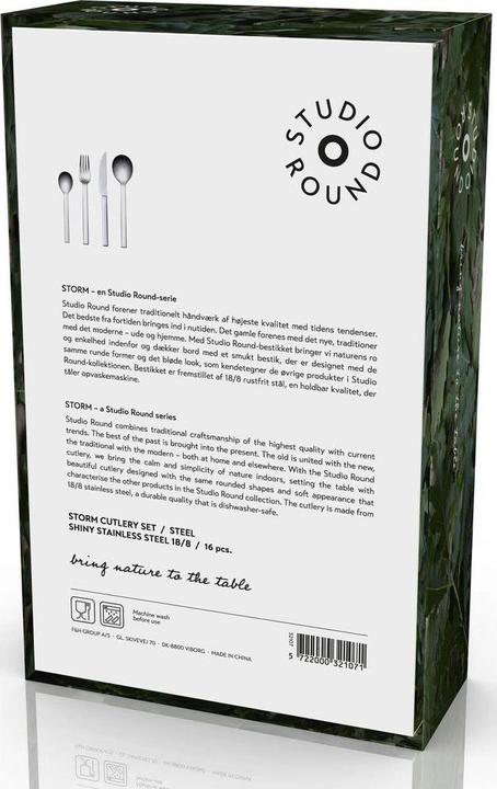 Image du produit Studio Round 4 enveloppes - Rustfrit stål - Blank (16 pcs, Set de couverts)