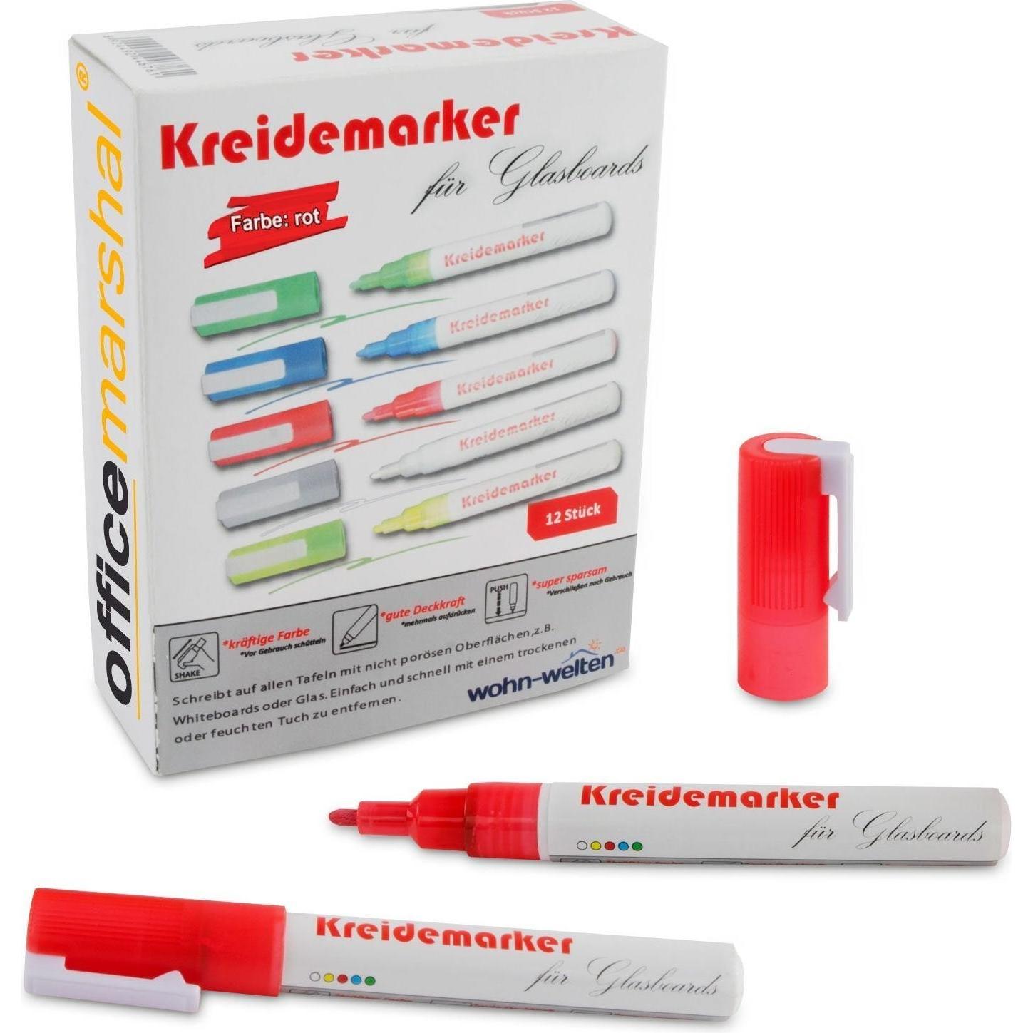 Office Marshal, Marker, Kreidemarker (Rot, 12 x)