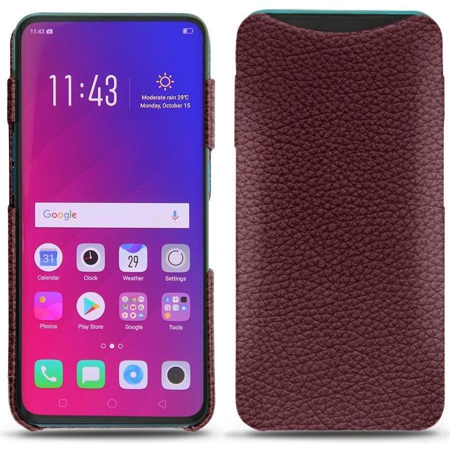 Noreve Lederschutzhülle (Oppo Find X), Smartphone Hülle, Violett