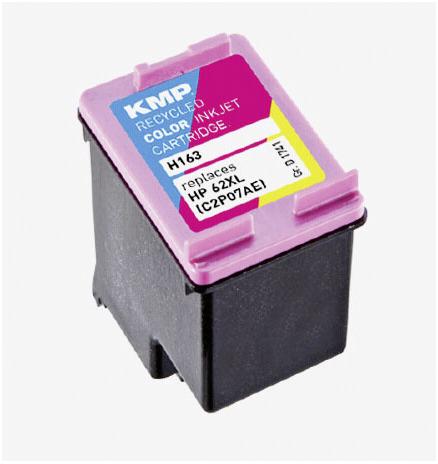 Immagine prodotto KMP Cartuccia d'inchiostro H163 a 3 colori compatibile con HP C2P07AE 62 XL (M, C, Y)
