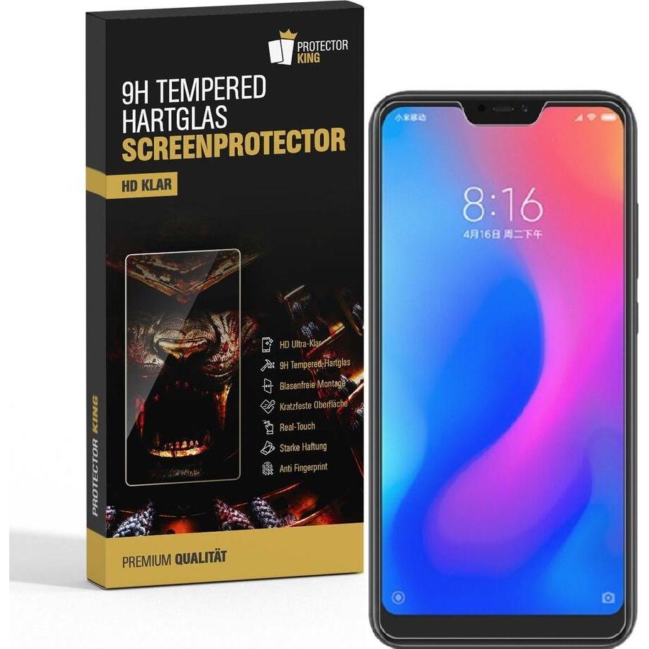 Protectorking 3x echtes Tempered 9H Panzerhartglas 3D KLAR (3 Stück, Xiaomi Redmi Note 6 Pro), Smartphone Schutzfolie