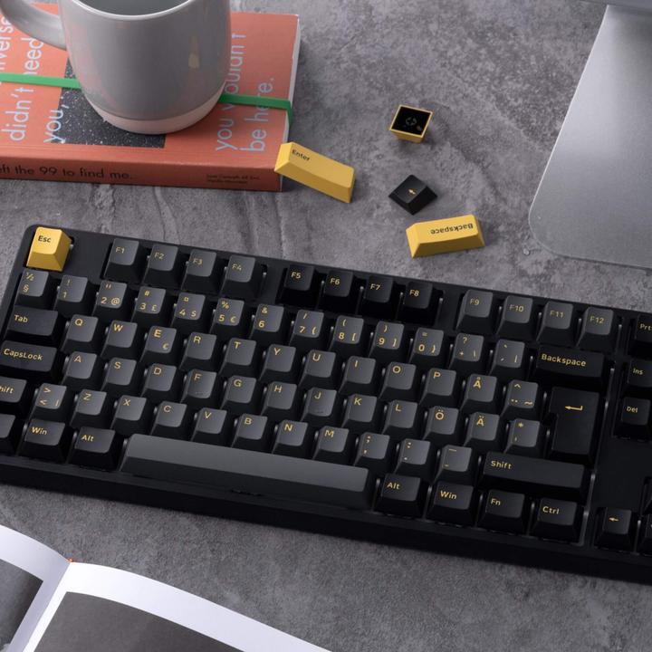 Image du produit Akko Clavier de jeu sans fil Black & Gold 5108B Plus, RGB, - V3 Cream Blue Pro Switch, noir, ISO (Sans fil, Filaire)