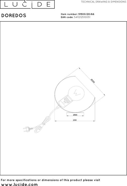 Actual product image Lucide Doredos (E27)