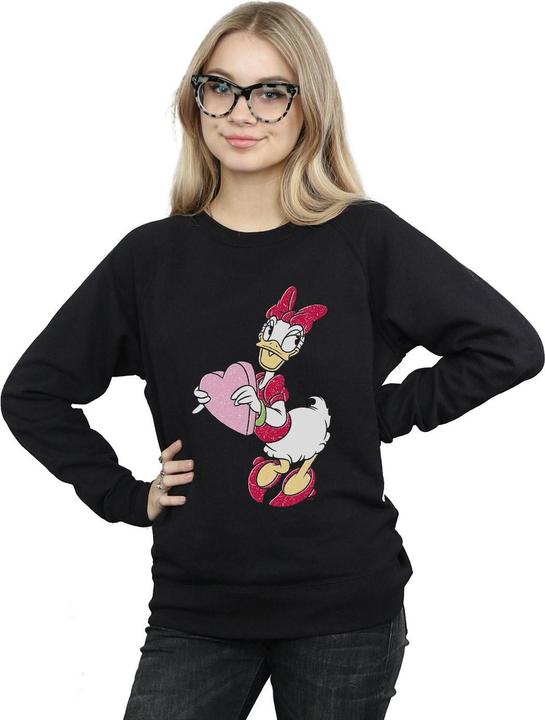 Actual product image Disney Womens/Ladies Daisy Duck Love Heart Sweatshirt (L)