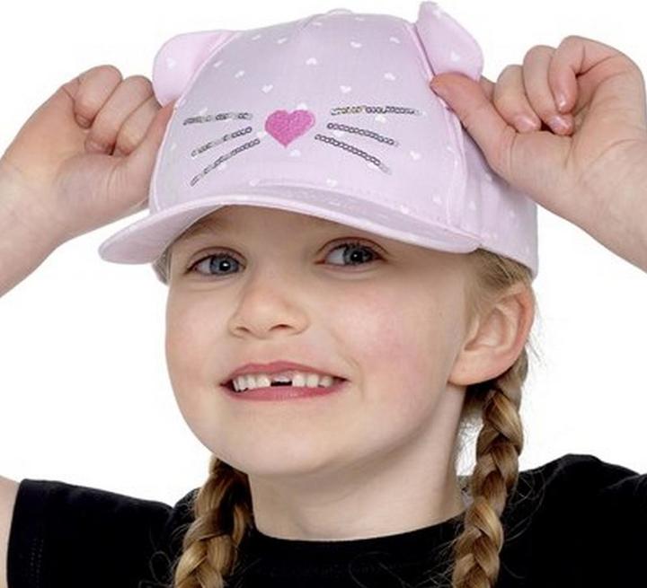 Actual product image Bertie & Bo Girls Cat Baseball Cap (One size)