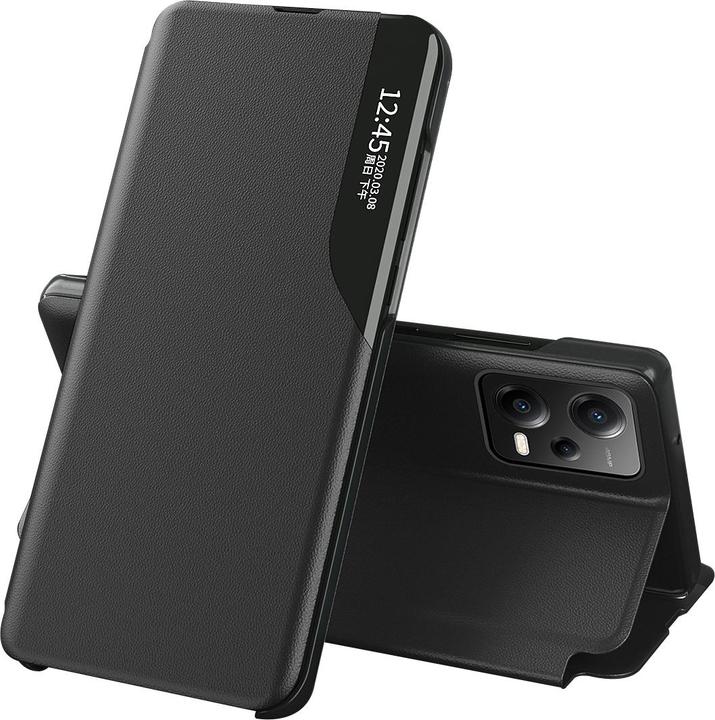 Immagine prodotto Hurtel Custodia View in ecopelle per Xiaomi Redmi Note 12 Pro / Poco X5 Pro 5G con supporto a scatto nero (Xiaomi Poco X5 Pro, Xiaomi Redmi Note 12 Pro)