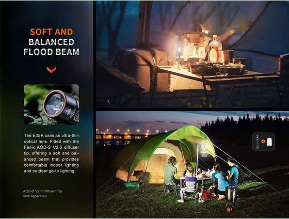 Actual product image Fenix E35R, LED torch, 3100 lumens, USB-C (12 cm, 3100 lm)