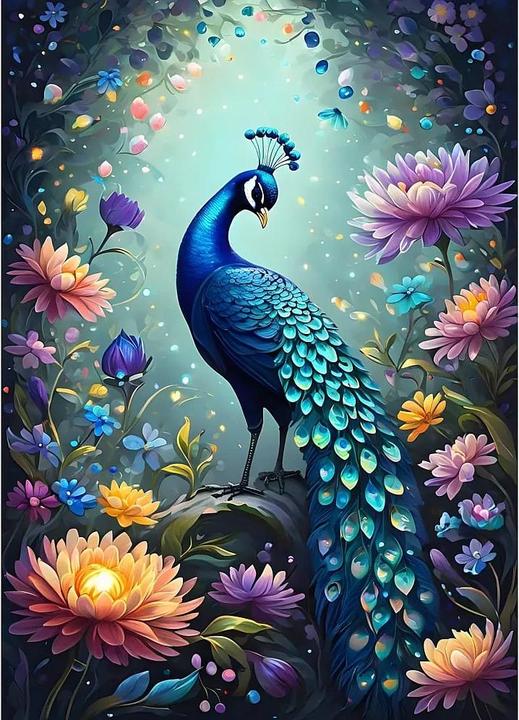 Image du produit Bluebird Fleurs & Paon (500 pièces)