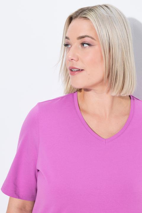 Produktbild Ulla Popken T-Shirt, A-Linie, V-Ausschnitt, Halbarm (58)