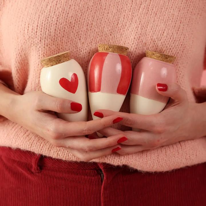 Immagine prodotto Bewässerungskegel Mini Ollas Rosa Herzen (3er Set) (Cono di argilla)