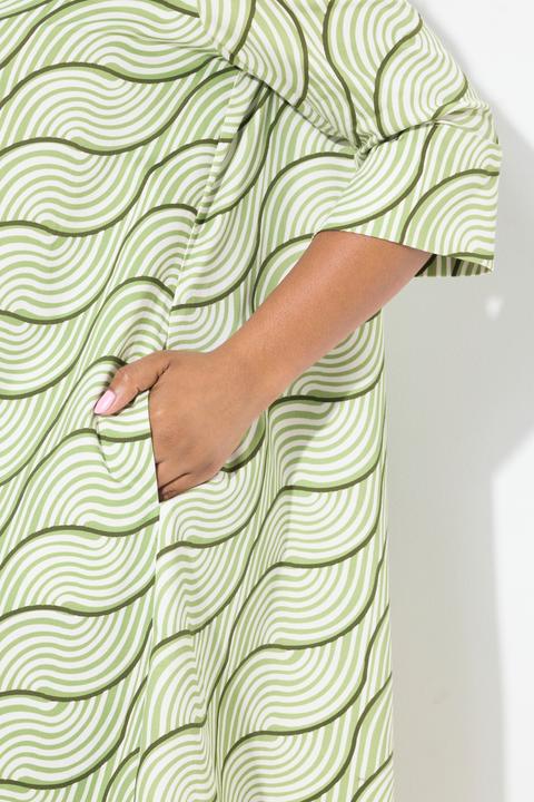 Image du produit Ulla Popken Robe, coupe trapèze, col chemise, manches 3/4, poches (50, 52)