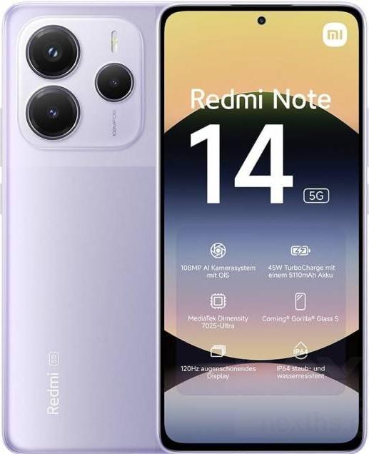 Immagine prodotto Xiaomi Redmi Note 14 (256 GB, Lavender Purple, 6.67", Doppia SIM, 5G)