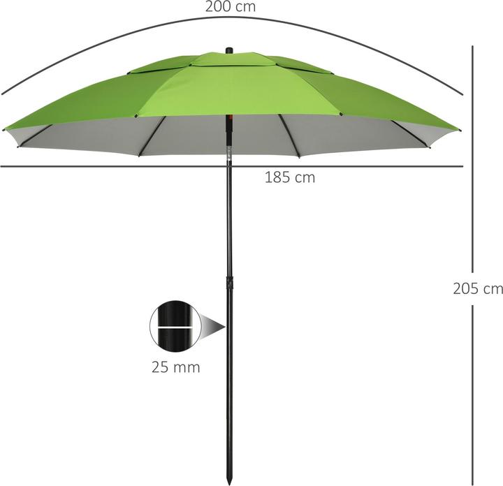 Produktbild Outsunny Sonnenschirm (1.85 m)