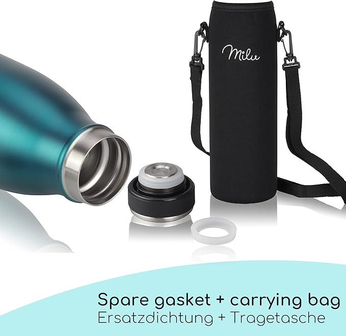 Immagine prodotto Milu Borraccia thermos 1000ml + spazzola di pulizia in silicone Colore: Verde (1 l)
