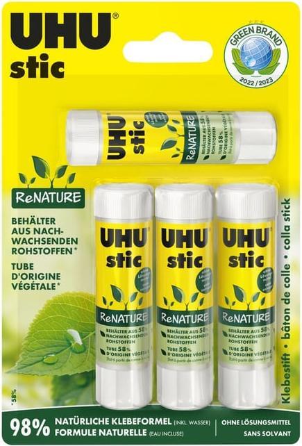 UHU 4 bâtons de colle stic ReNATURE 4x 8,2 g