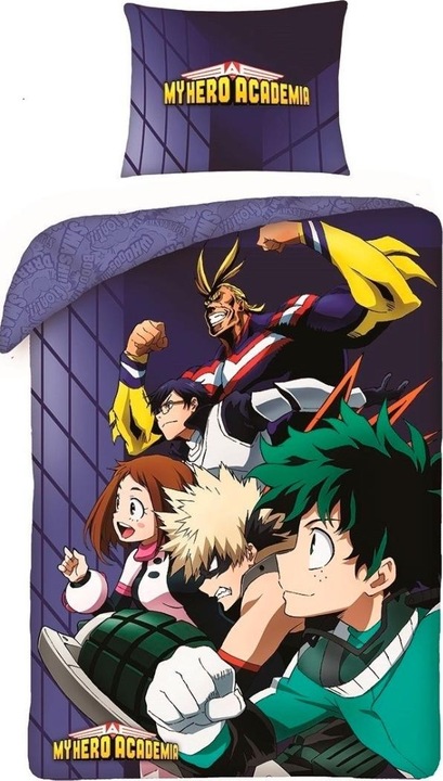 Actual product image MCU My Hero Academia bed linen 140 x 200 cm - soft cotton - pillow and duvet