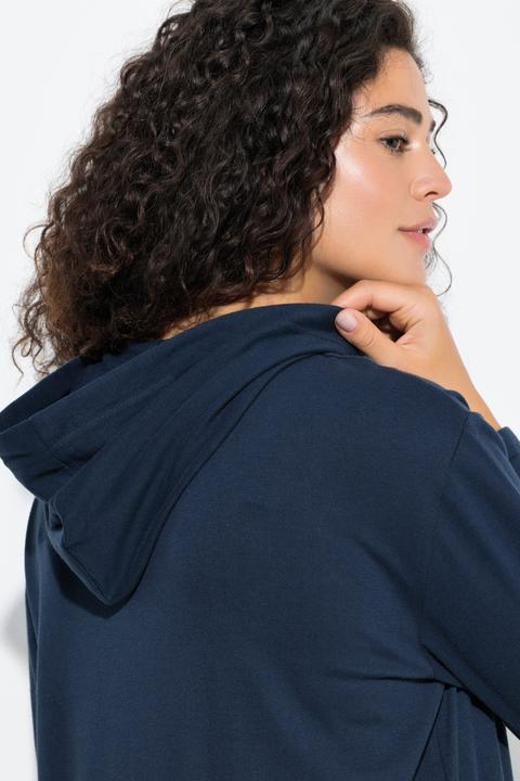 Image du produit Ulla Popken Robe midi en molleton, message format XL, capuche et manches longues (60)