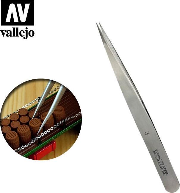 Produktbild Vallejo Straight fine twezers (120 mm) (T12003)