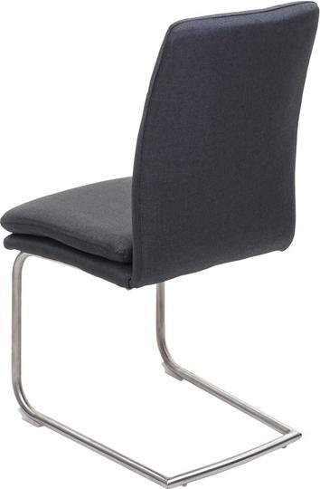 Image du produit Swisshandel24 2x chaise de salle à manger HWC-H70, chaise de cuisine à piétement luge, tissu/textile, inox brossé