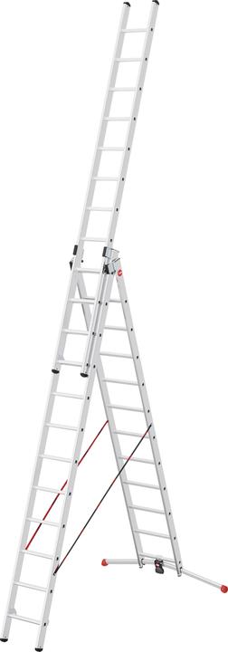 Produktbild Hailo S100 ProfiLOT, Aluminium Kombileiter 3-teilig, 3x12 Sprossen (Stehleiter, 48 cm)
