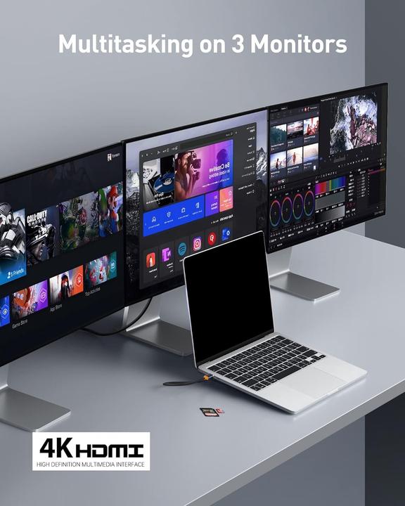 Actual product image Baseus Laptop Docking Station Triple Display 12-in-1 (USB-C, 12 ports)