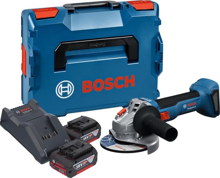 Produktbild Bosch Professional GWS 18V-8 Professional Akku Winkelschleifer 18 V 125 mm Brushless + 2x Akku 4,0 Ah + (125 mm)