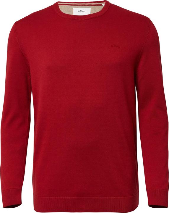 Produktbild s.Oliver Strickpullover Baumwollpullover mit Logo-Stickerei (5XL)