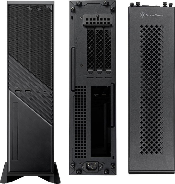 Productafbeelding Silverstone SST-ML12B Milo Slim HTPC Slank & compact Mini-ITX Computerbehuizing (Mini-ITX)