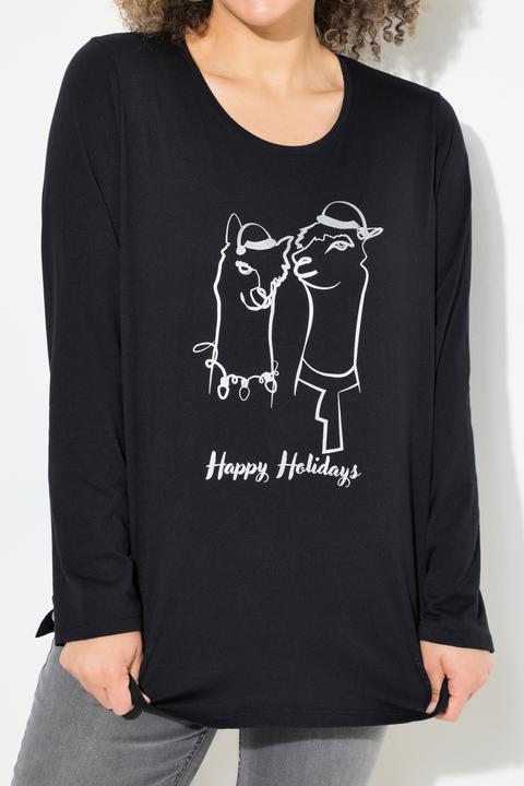 Produktbild Ulla Popken Weihnachtsshirt, Classic, Rundhals, Langarm (42, 44)